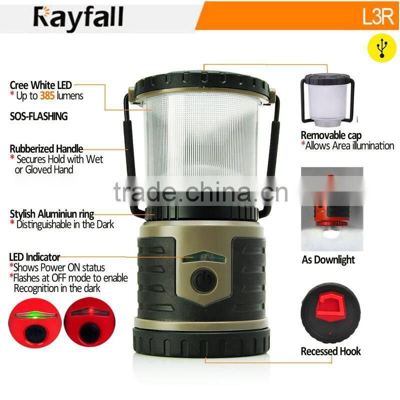 400lumens durable multifunction high power usb led camping Laterne