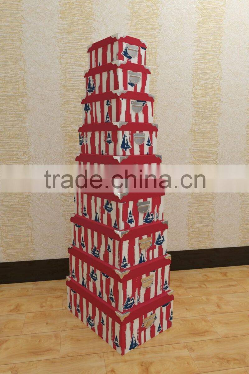 new design best quality Christmas Hard Case paper box iron handle