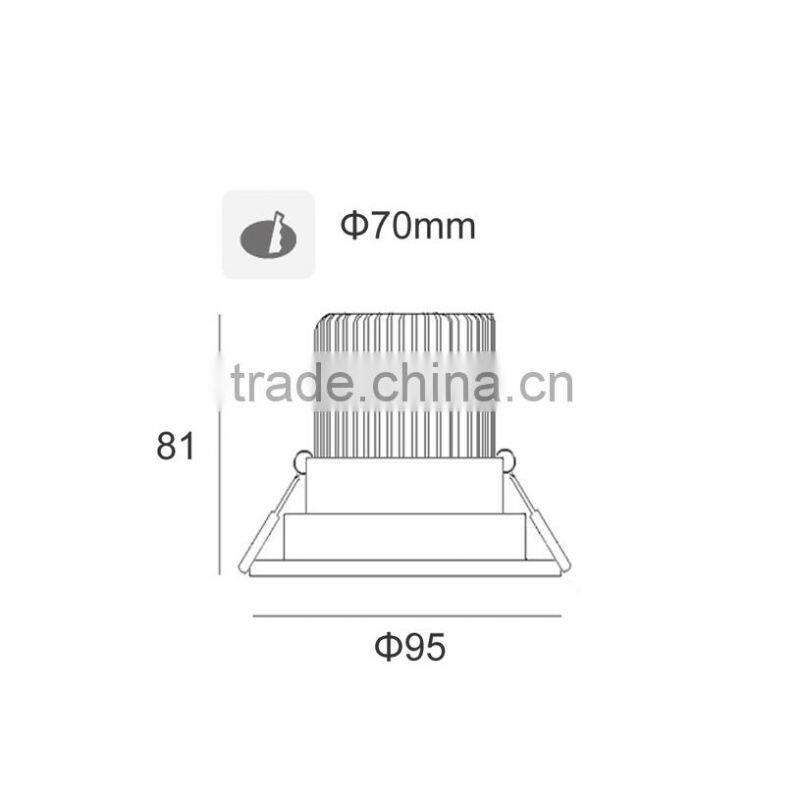 High Quality 10watts 25 Degree Adjustable UL Led Downlight TEC002C10WOF