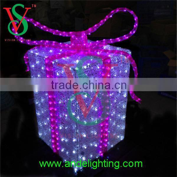 ABS motif light new sculpture gift box light for Christmas decoration