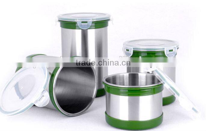 hot sale New stainless steel food storage box/sealed box/storage jar