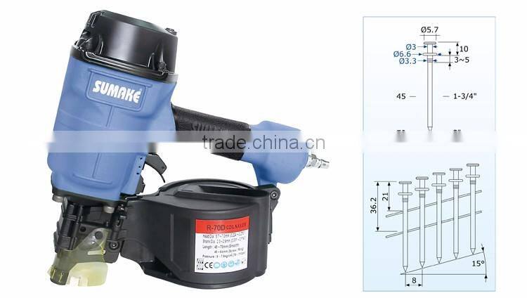 360 Degree Adjustable Exhaust Port Duplex Nails Construction Coil Nailer