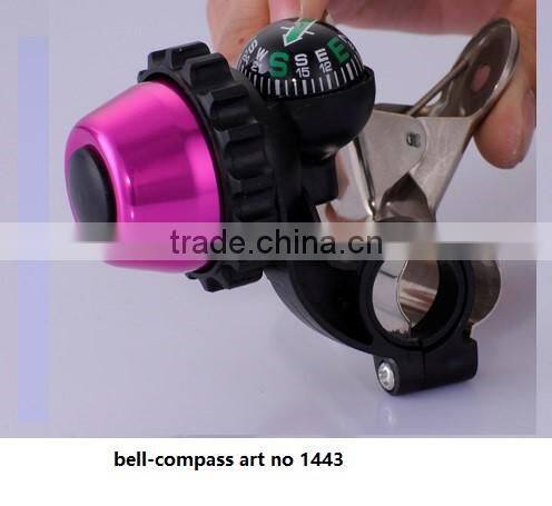 Aluminium novelty China bicycle bike turning bell with compass