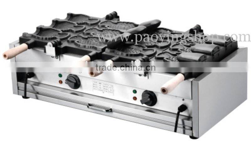 (3 in 1) 6pcs Fish Waffle Commercial Non-stick 110v 220v Electric Icecream Taiyaki Machine + Batter Dispenser + Stuffing Scoop