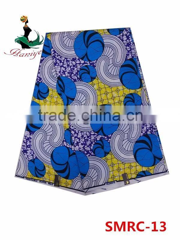 SMRC-13 super real cotton wax fabric Hot selling african wax printed fabric