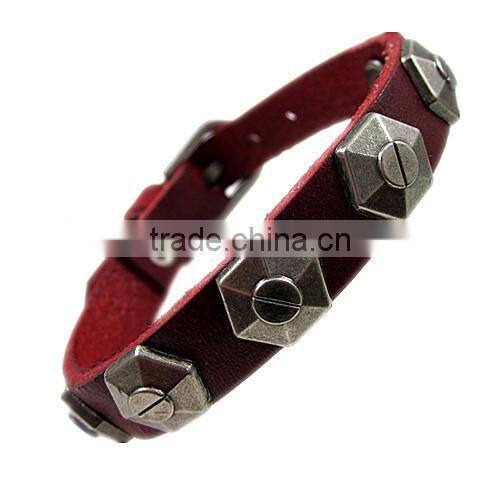 Unisex Real Leather wristband Bracelet Colorful