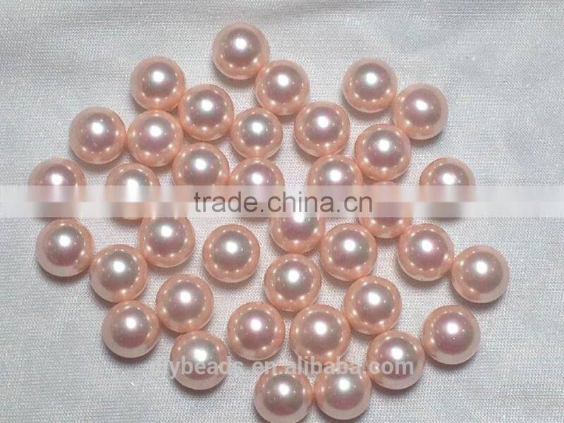 10mm pink round half hole natural shell pearls beads for earring making