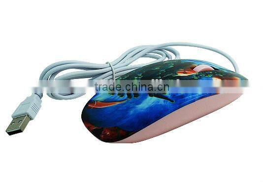 Printable colored 3D sublimation wired mouse for 3D Vacuum heat transfer printing