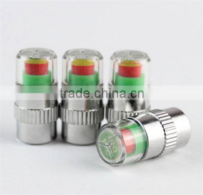 4pcs/pack Car Tyre Tire Pressure Monitor Indicator Valve Stem Cap Sensor 3 Color Eye Alert
