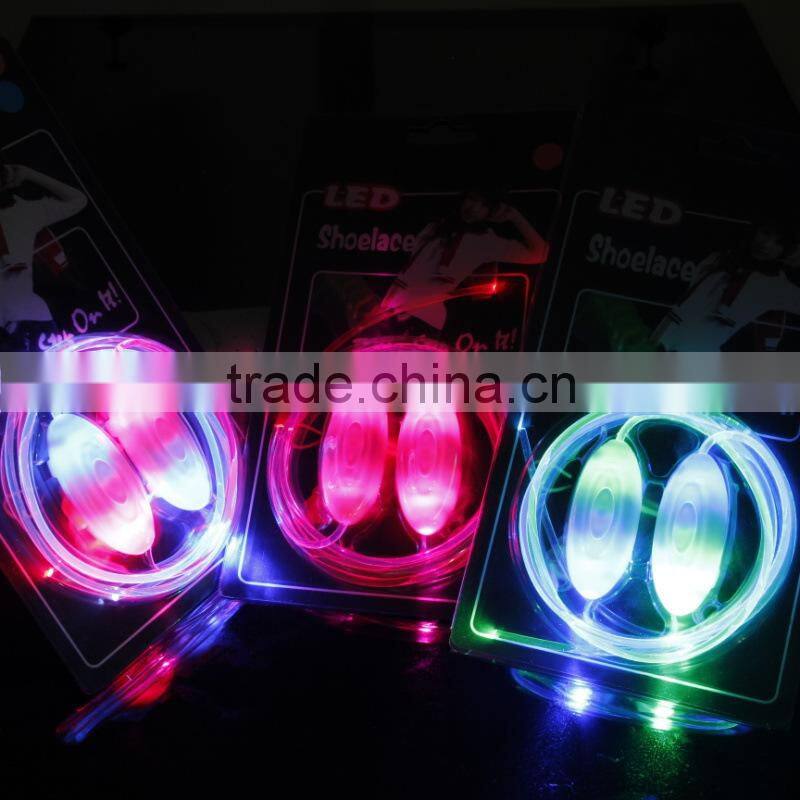 High quality LED Shoelaces with Continuous and 2 Blinking Modes Flash Lighting the Night for Party Hip-hop Dancing