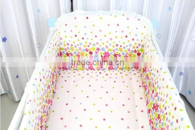 100% cotton cartoon Baby 4 pieces sets bedding around Bumper with Removable washing