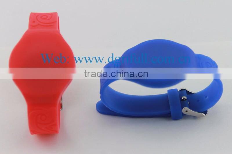 High Frequency HF justable RFID Silicone Wristband support Reading writing