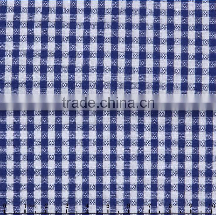 James ready fashion gingham check blue dobby regular soft shirting fabrics