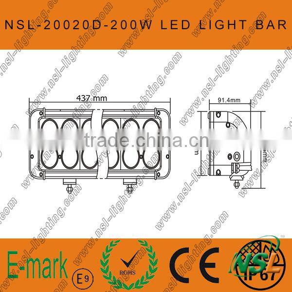 17inch 200watt C REE LED fog light/LED light bar for ATV SUV track