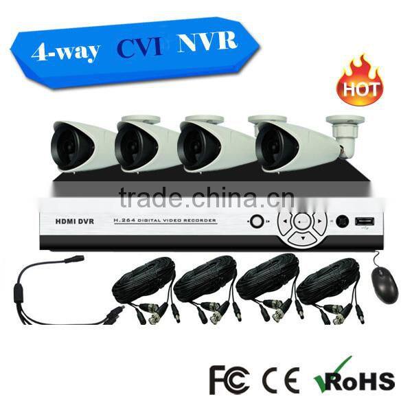 Hot sale!Tollar HD h.264 720P 4ch CVI Kit with bullet cameras and 4channel P2P camera connection kit