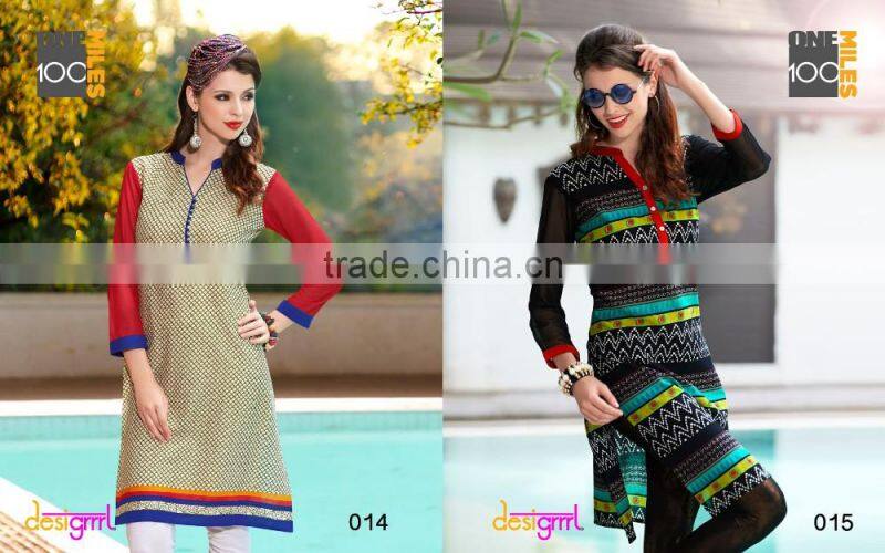 Large Indian Women Desinger Kurta Cotton Embroidered Kurti Bollywood Top Tunic