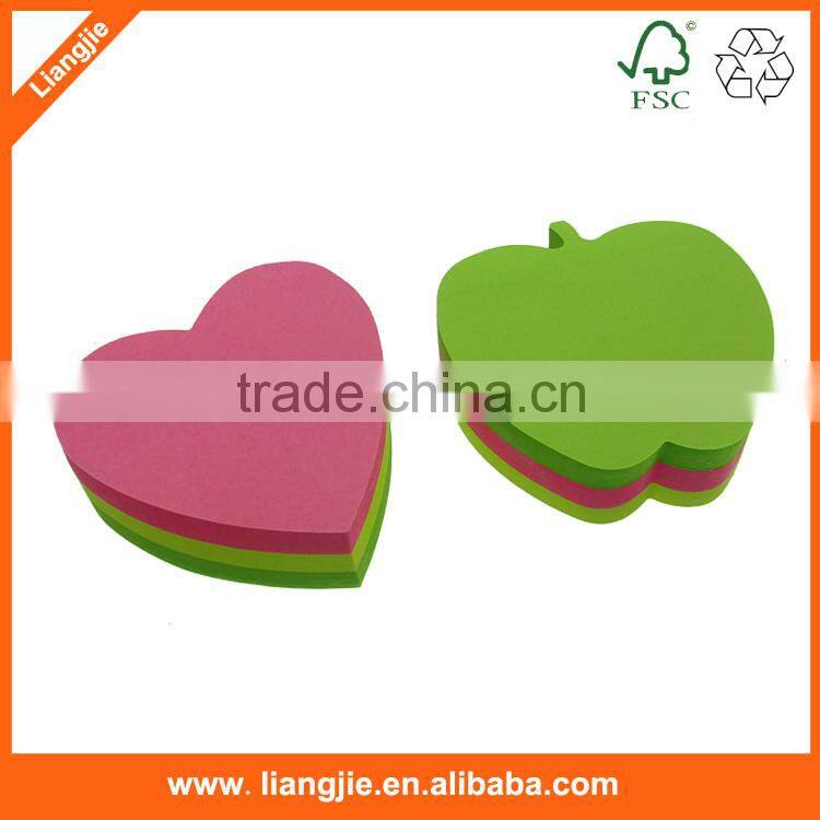 Eco-friendly promotional neon and colorful sticky note pad customed office and school self-adhesive note pad