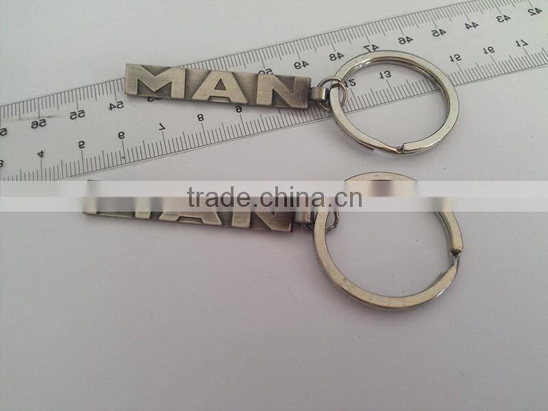 antique black promotional key tag with company logo