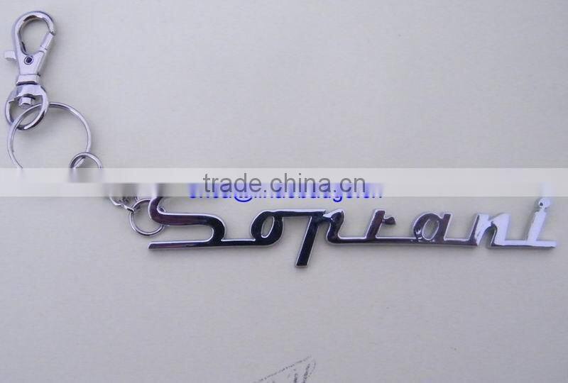 letter die cut metal key chain, custom car logo keyring