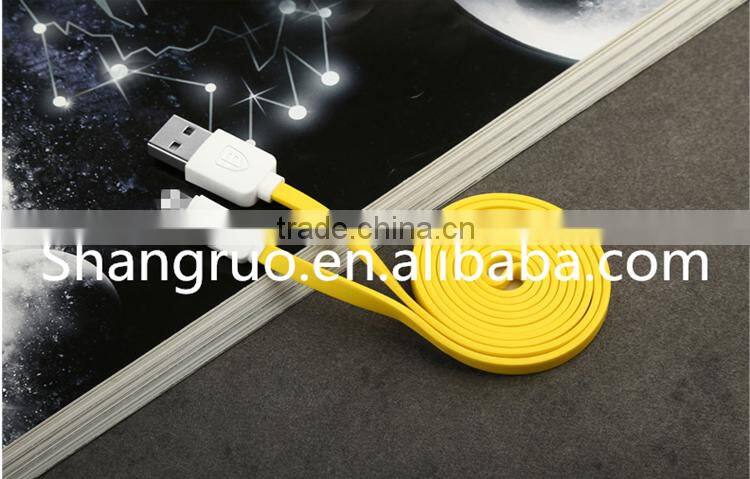 hot sale flat colorful noodle USB charging cable 8pin data cable