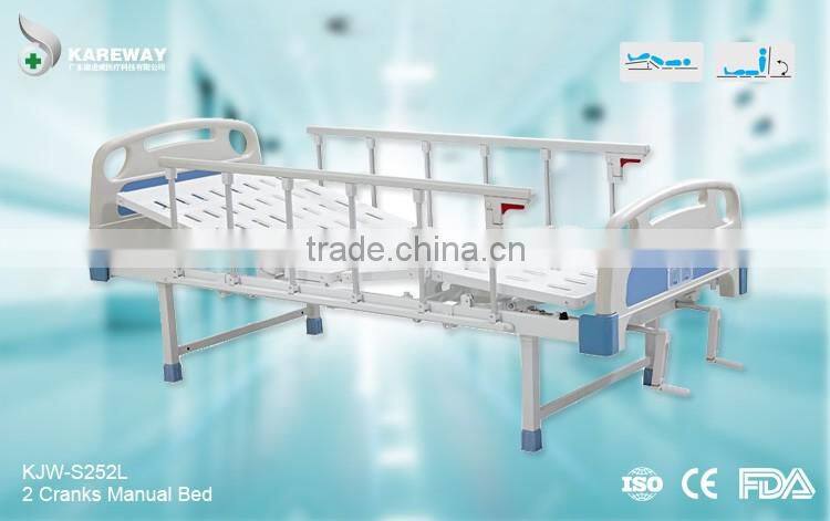 2 cranks manual patient hospital medical bed for home