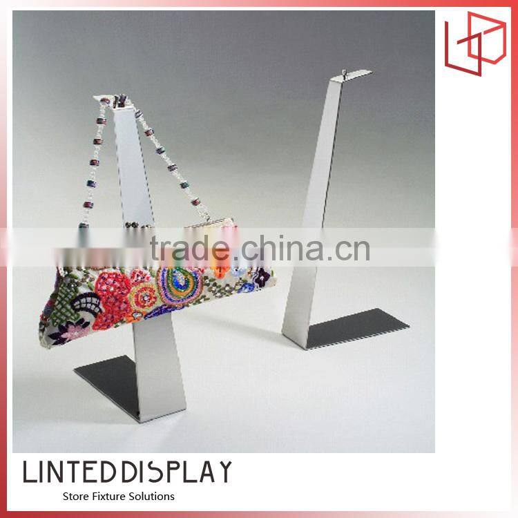 Metal Silver Brushed handbag stand bag display handbag Rack