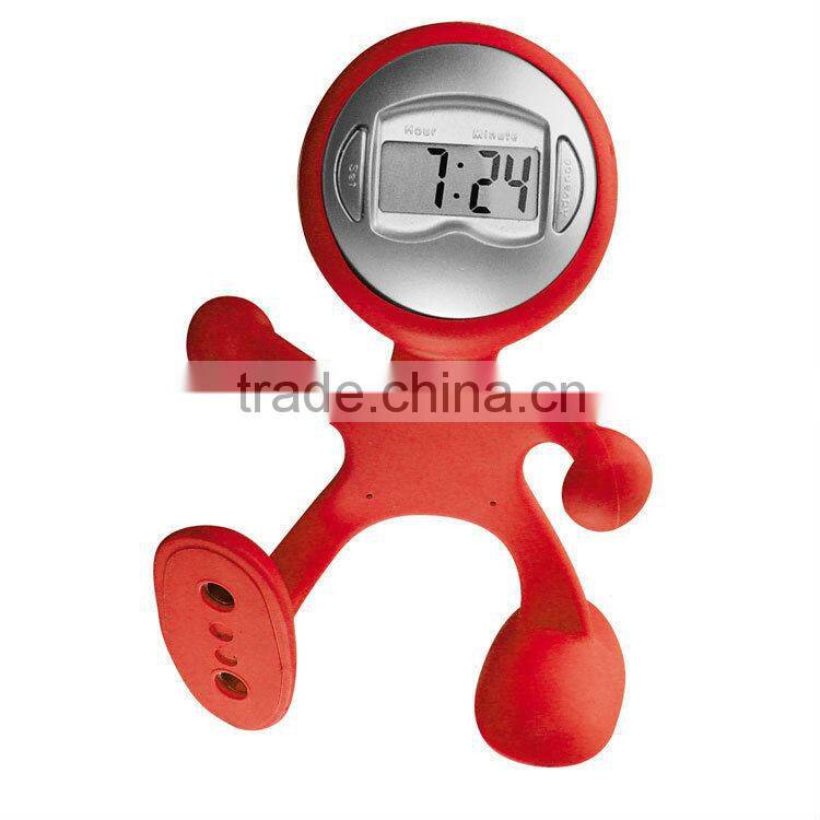 promotional item gift clocks Flexible little man shape small digital clock