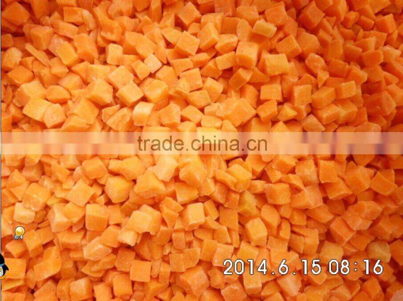 Healthy frozen style IQF diced sliced red carrot price
