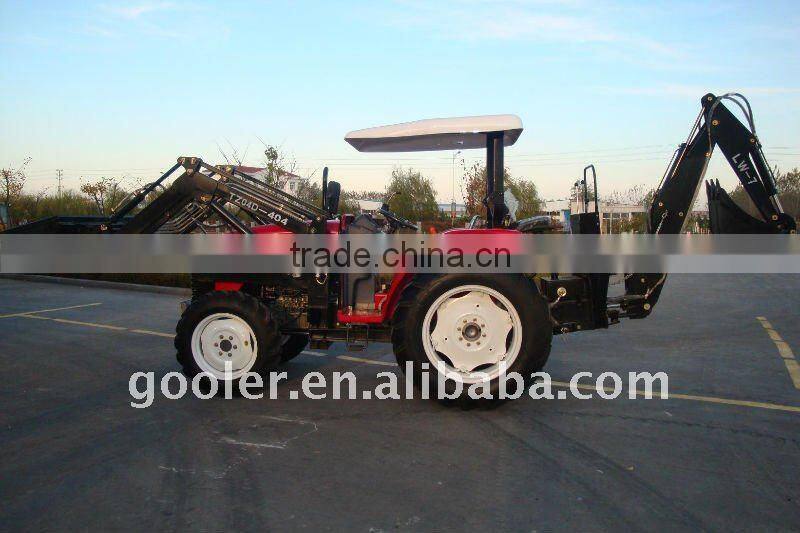 FEL Tractor, lawn tractor 40HP, 4x4, DQ404 with Front end loader, slasher mower, Backhoe, carry all, hold digger attachment