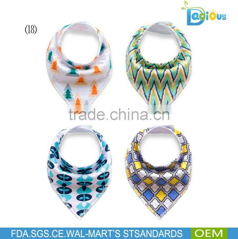 Popular European Infant Scarf Dribble Bibs Organic Custom baby cotton bibs
