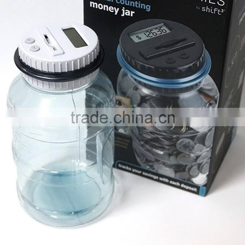 Electronic counting coin saving pot Large Money Boxes Digital Counting Led Showing Money Jar piggy bank