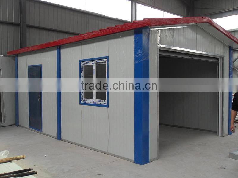 steel car garage with EPS sandwich panels