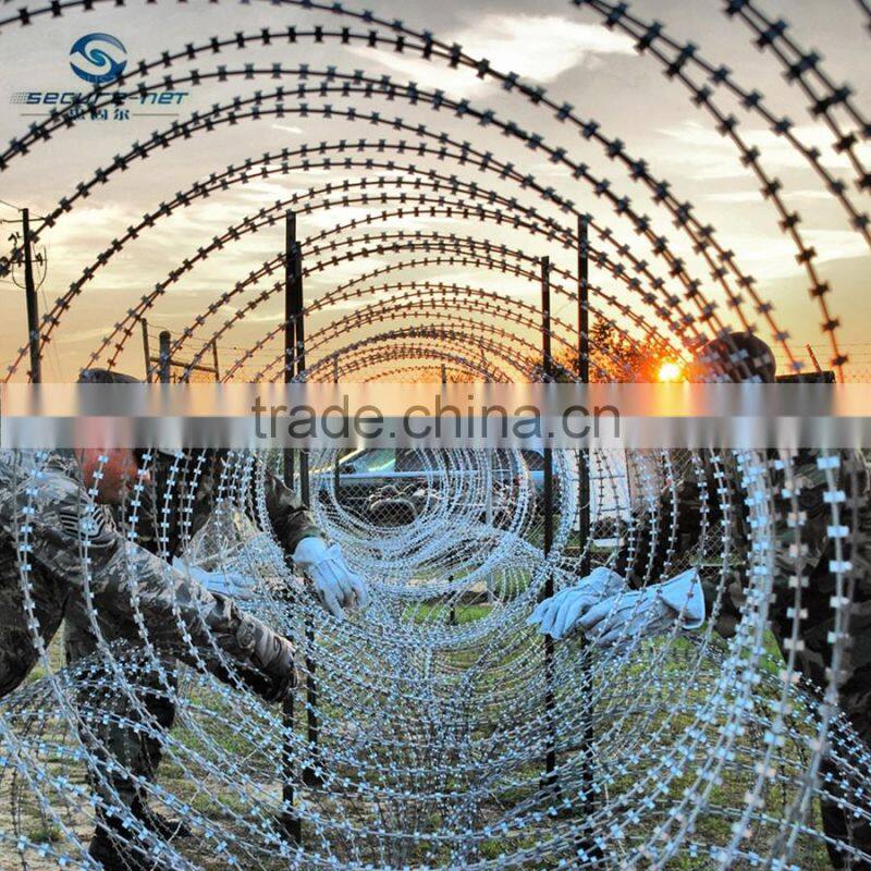 galvanized razor barbed wire mesh fence panels for boundary wall