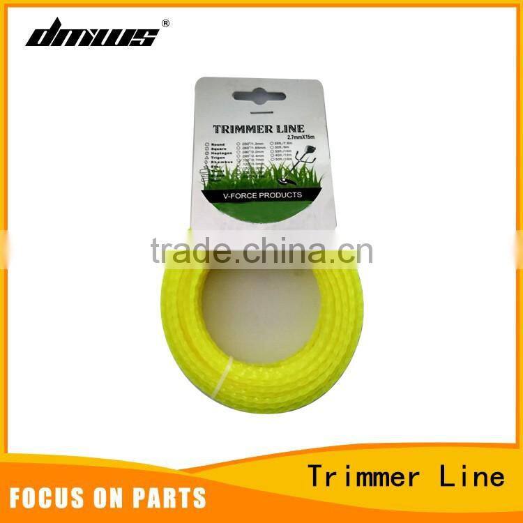 High Quality Garden Tool Parts Brush Cutter Grass Cutter Parts 2.0mm*15mm Square Nylon Trimmer Line