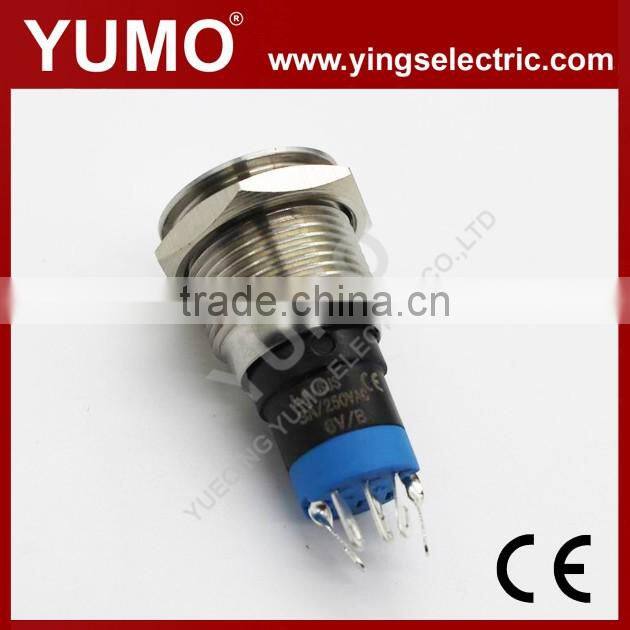 LA16JSF-11E blue push button monetary with lamp stainless steel 6V DC