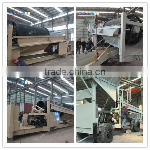 Mobile Alluvial Gold Sand Ore Washing Trommel Screen for Ghana