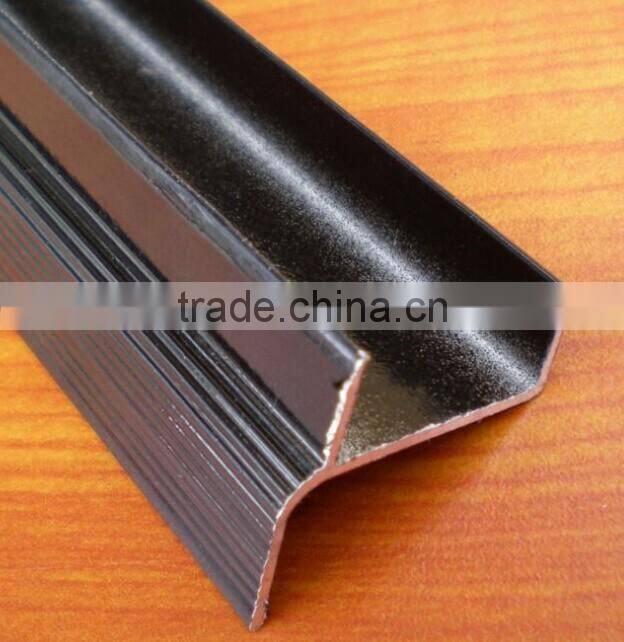 Anodized black extruded u channel aluminium profile for bathroom partition