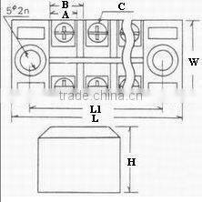 TB-1504 Barrier Type 4 Pole 15 Amp Tyco Terminal Block Connector