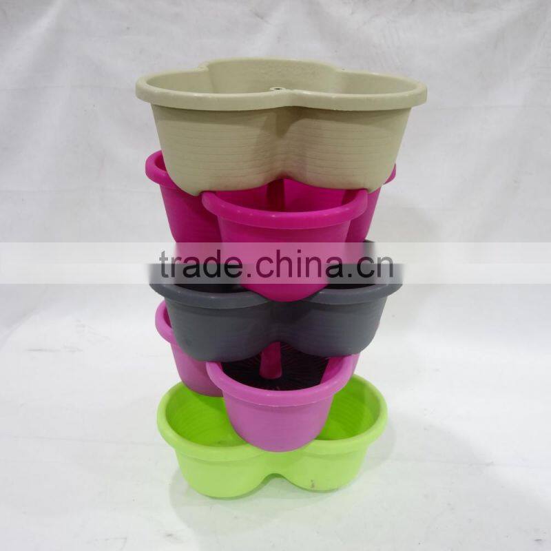 iStackable Garden Planter Herb Flower Pots Indoor Outdoor Round Clover