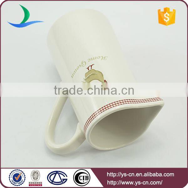 good price with best sale cute cock decal ceramic white jug