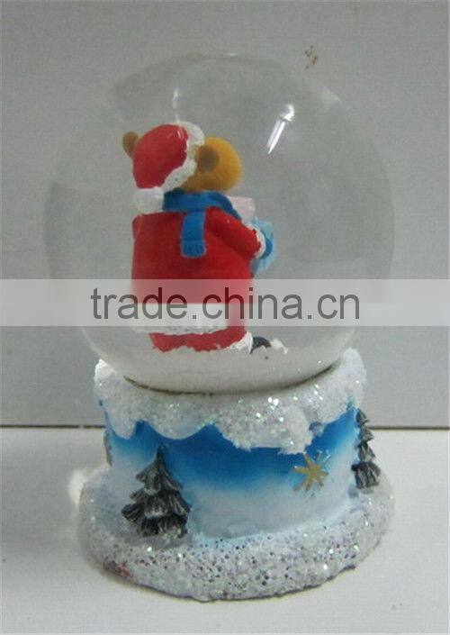 Small resin glass snow globe
