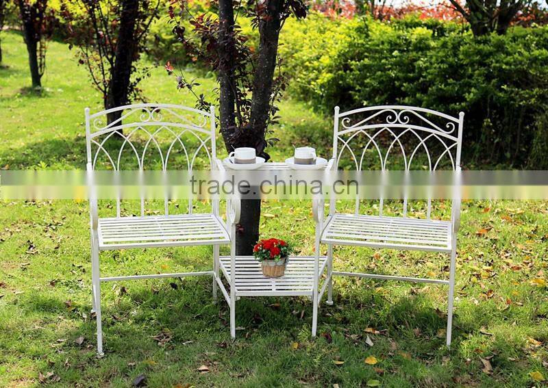 Vintage Shabby Chic Metal Arm Chair