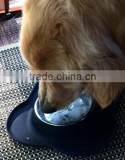 Stainless Steel Dog Bowl with No Spill Non-Skid Silicone Mat
