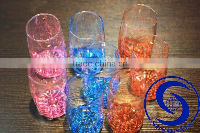wholesale colored glass tumbler,glassware,colored drinking glass