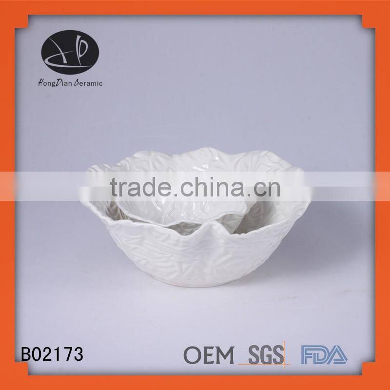 ceramic embossed bowl,salad bowl ceramic,white salad bowl,ceramic or procelain noodle soup bowl