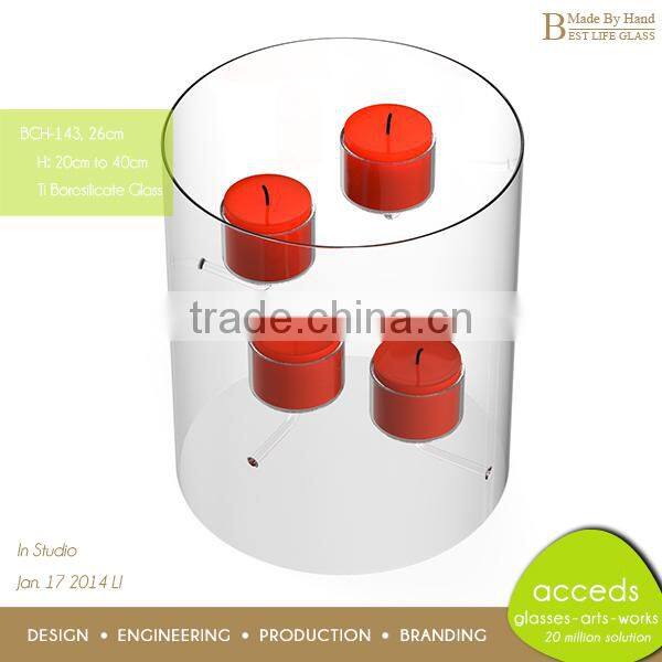 Different Designed Clear Glass Candlesticks Holder