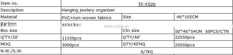 Hanging Jewelry Organzier/Jewelry storage bag/organzier for jewelry/Jewelry bag