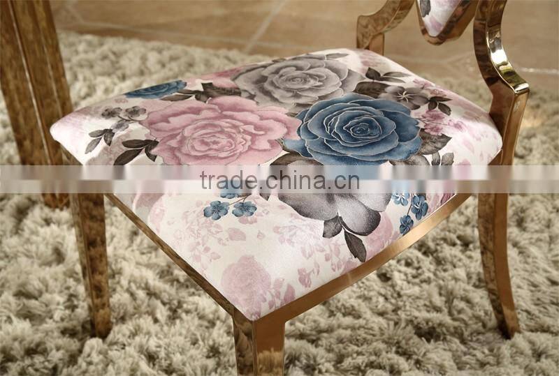 heart shape back rose golden dining chair for banquet
