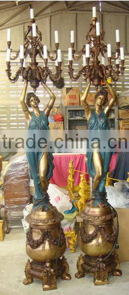 Bronze Ladies Lamps Torchieres
