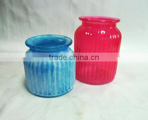 Small Vintage Art Glass Flower Arrangement Blue Rose Red Table Decorative Cheap Single Lovely Vase